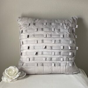 Elegant Silver Decorative Pillow
